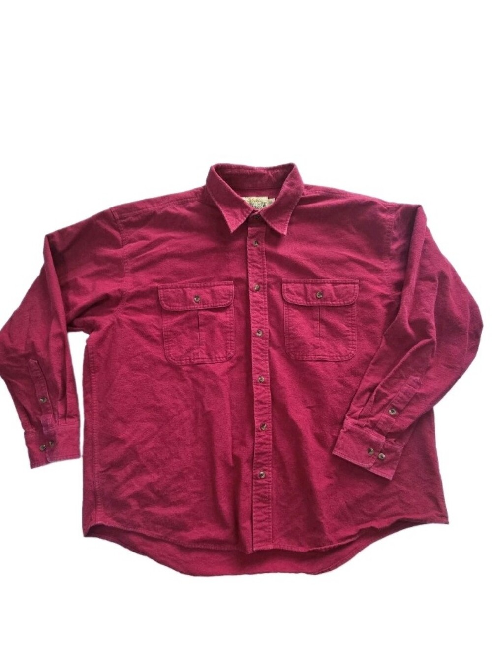 Cabelas Deerskin Soft Heavyweight Chamois Button Up Shirt Size 2XL Red Vintage
